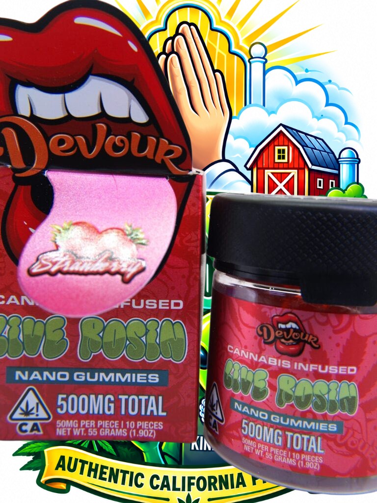 DEVOUR Live Rosin Nano Gummies 500mg Slide 1