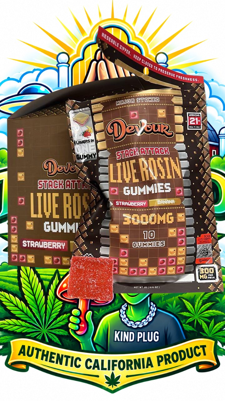 DEVOUR Live Rosin Gummies 3000mg Slide 1
