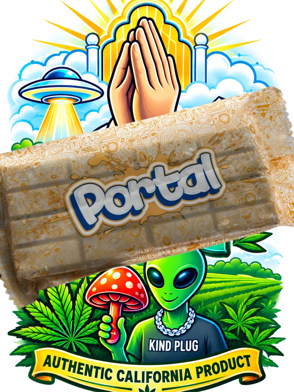 Portal Mushroom Chocolate Bar front