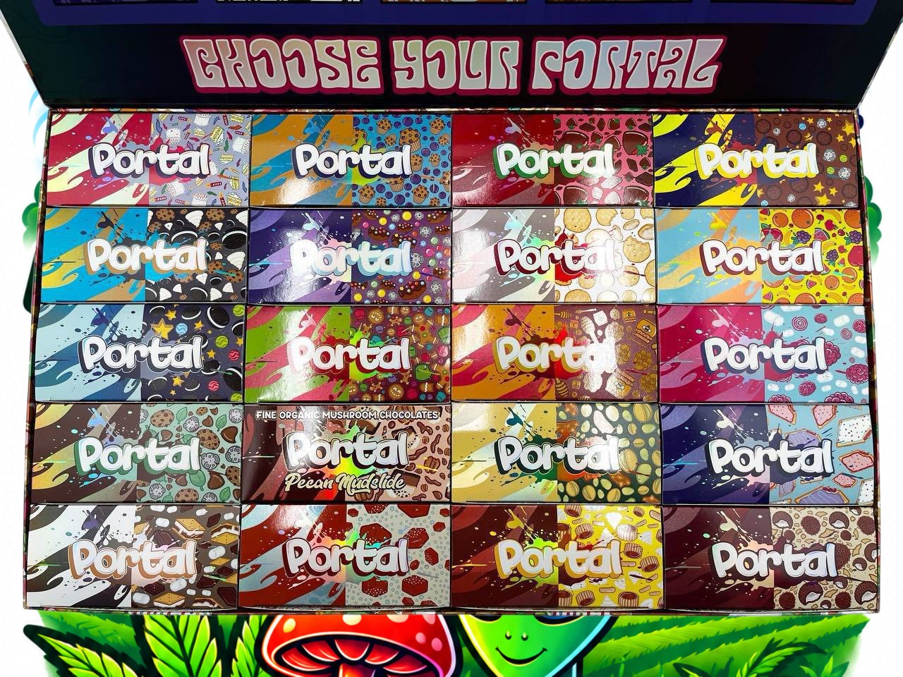 Portal Mushroom Chocolate Bar back packaging